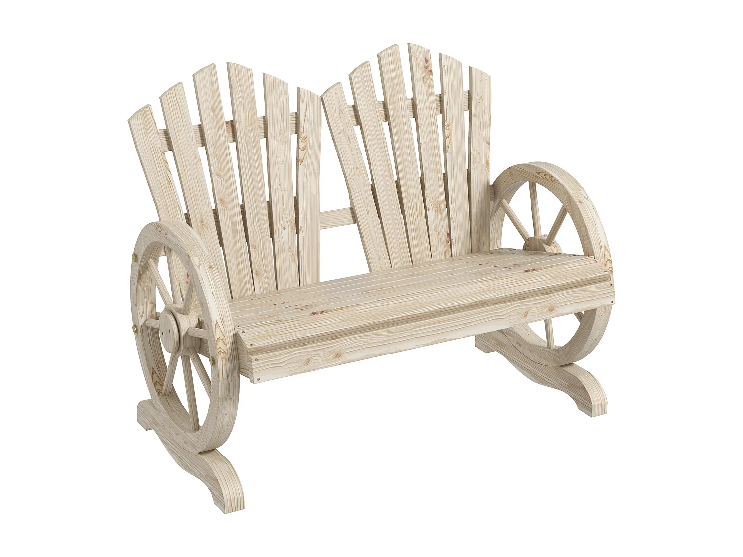 Panchina da giardino stile country in legno naturale