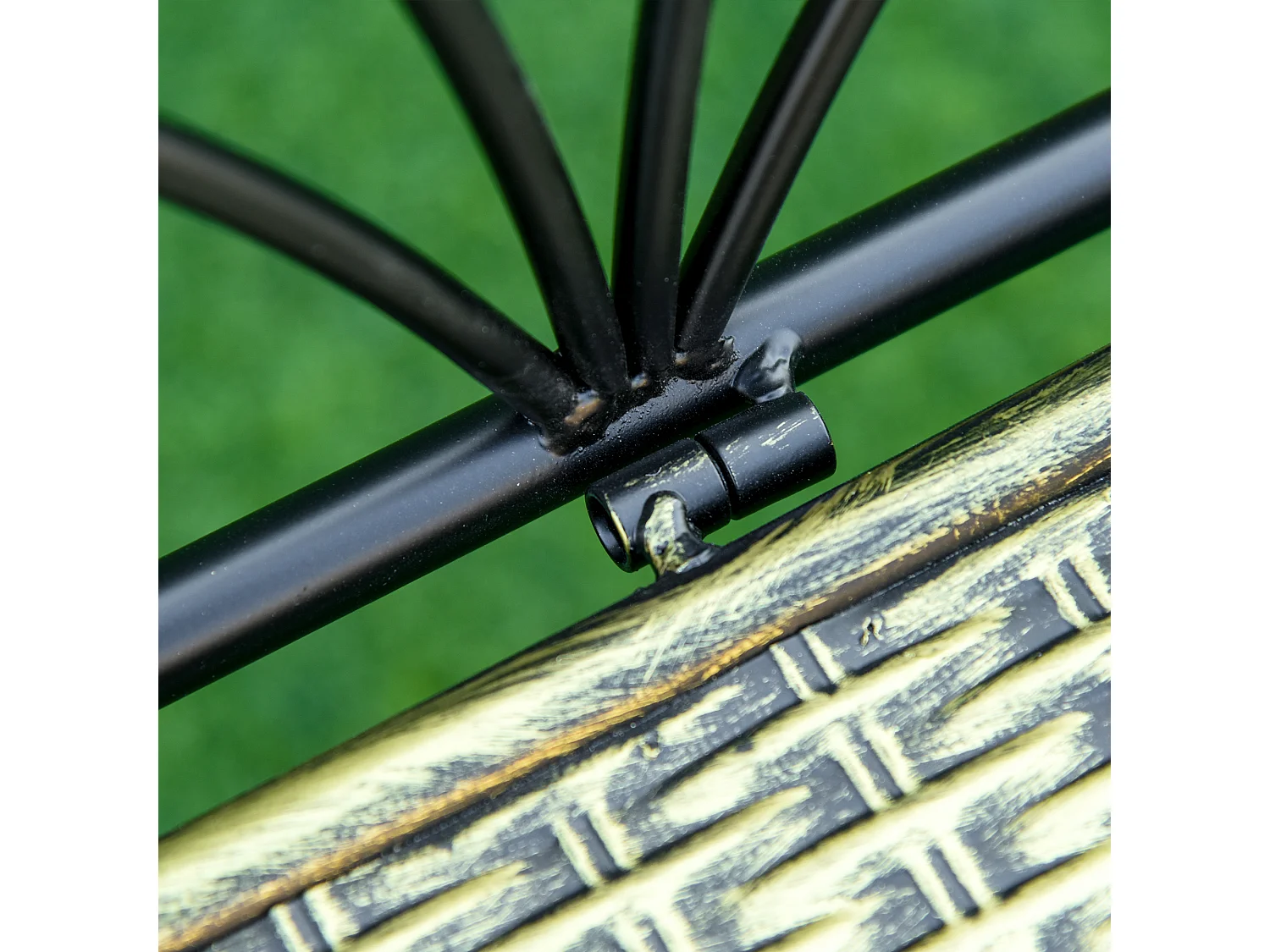 Panchina 2 Posti da Giardino in Ferro Stile Vintage Nero