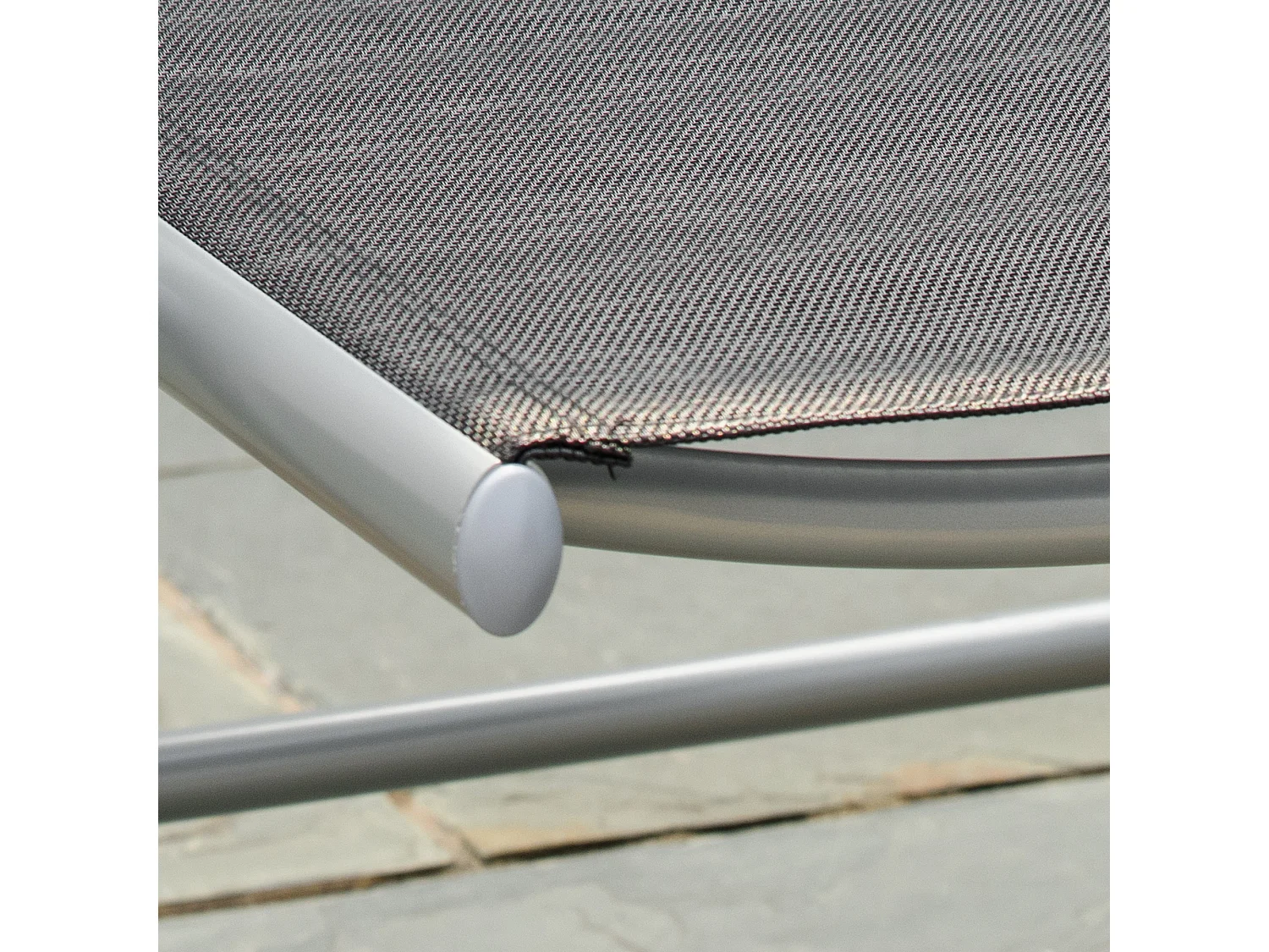 Sedia Pieghevole da Giardino con Schienale Regolabile in Alluminio e Texteline