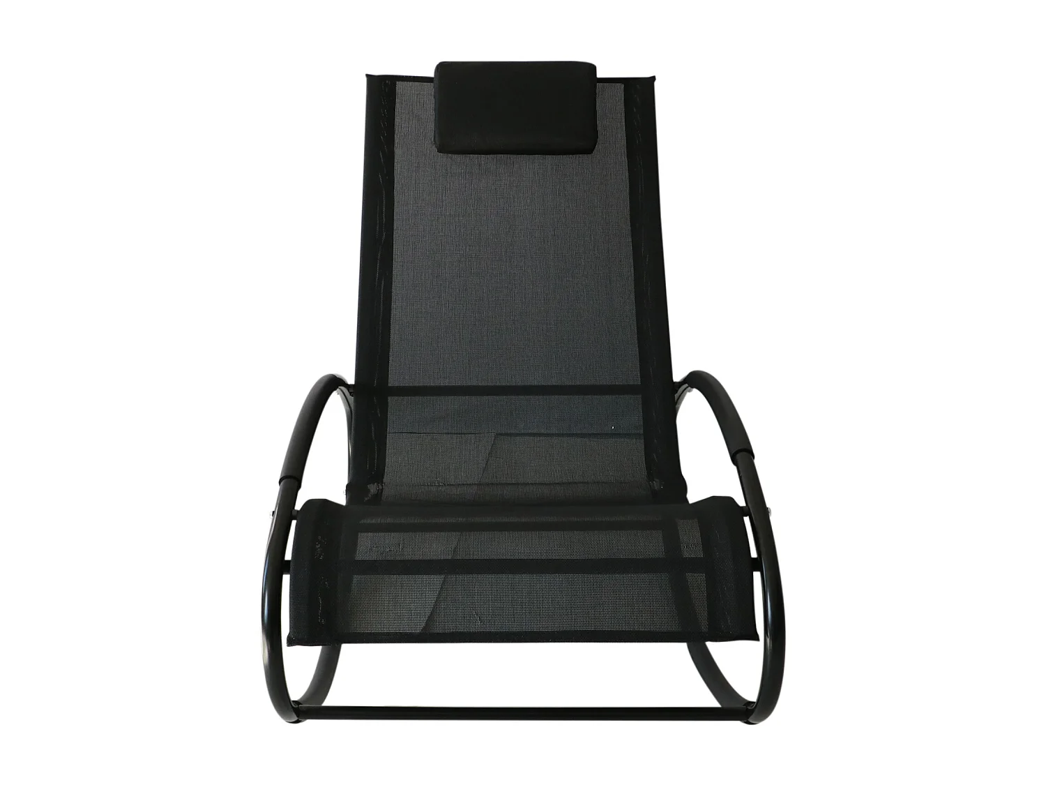 Sdraio da giardino zero gravity a dondolo cuscino nera