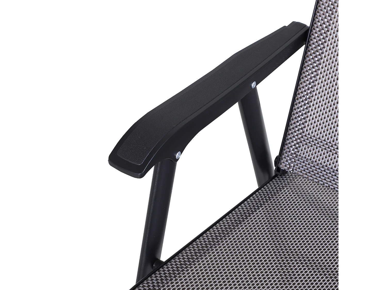 Set 2 Sedie Pieghevoli da Giardino con Braccioli in Metallo e Texteline per Esterno Interno