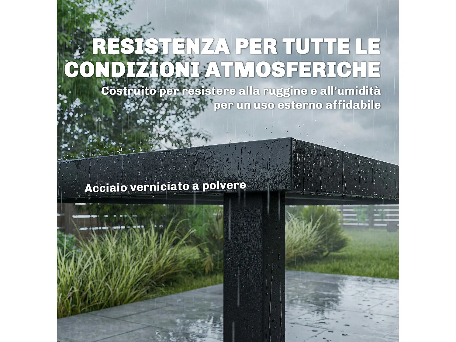 Set tavolo e sedie impilabili da giardino 7 pezzi in texteline grigio
