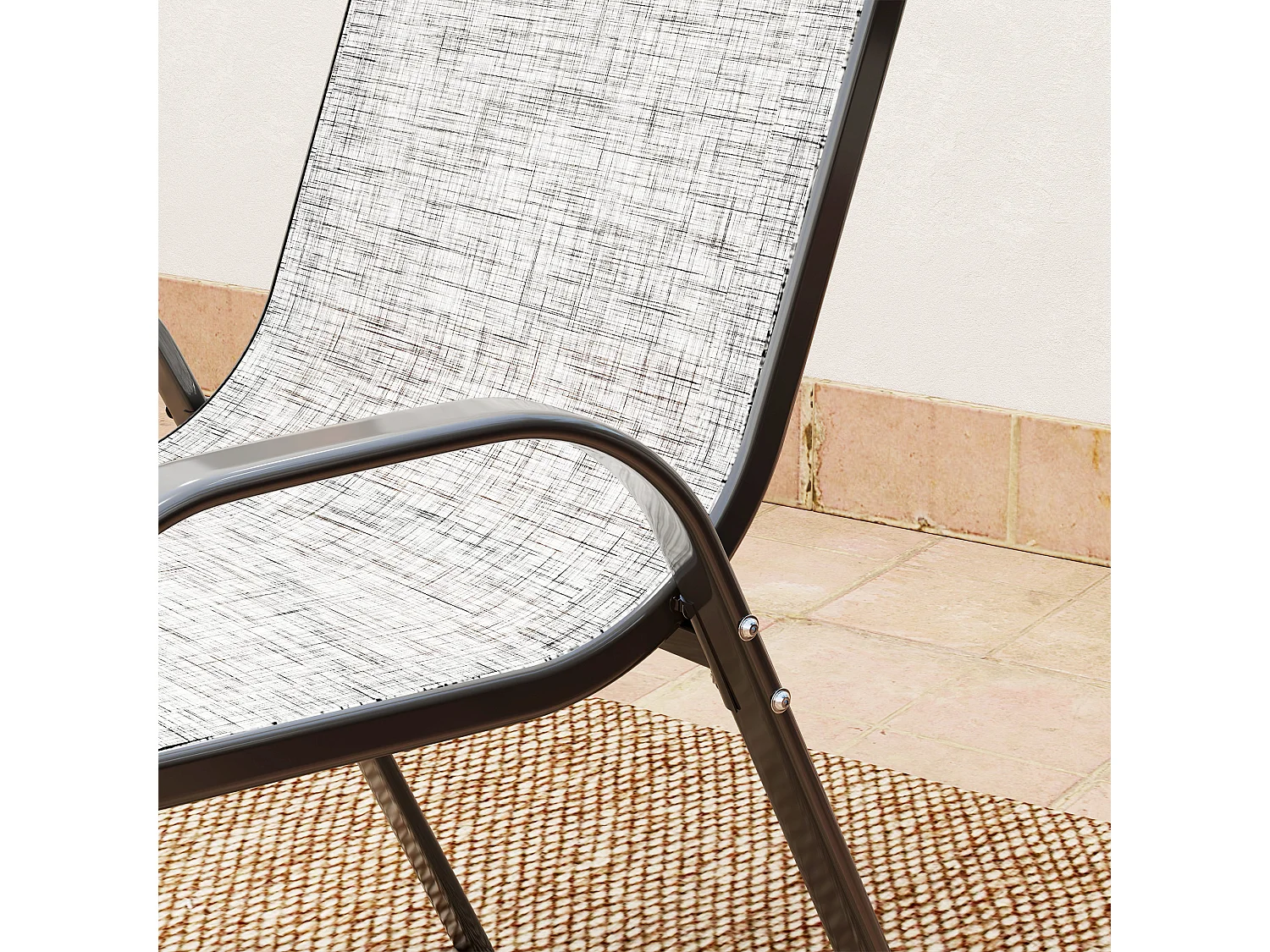 Set da giardino 3pz con 2 sedie da giardino e tavolino rotondo grigio