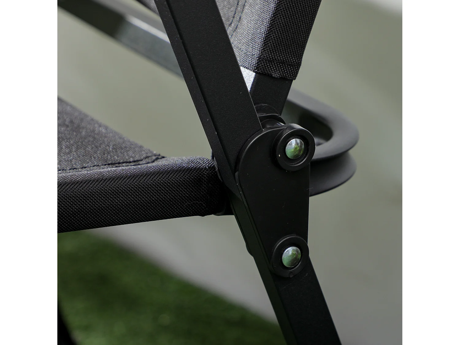 Set di 2 sedie da giardino pieghevoli con braccioli nero