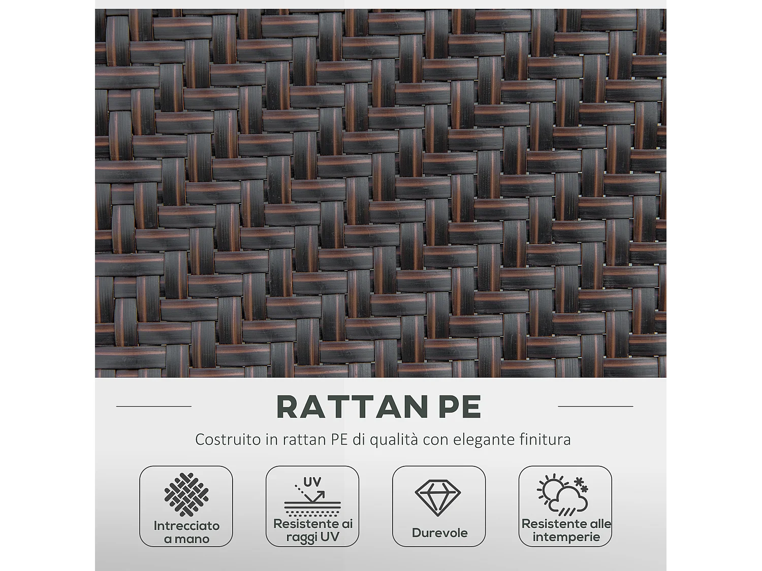 Set 2 pezzi sedie da giardino pieghevoli rattan 7 posizioni