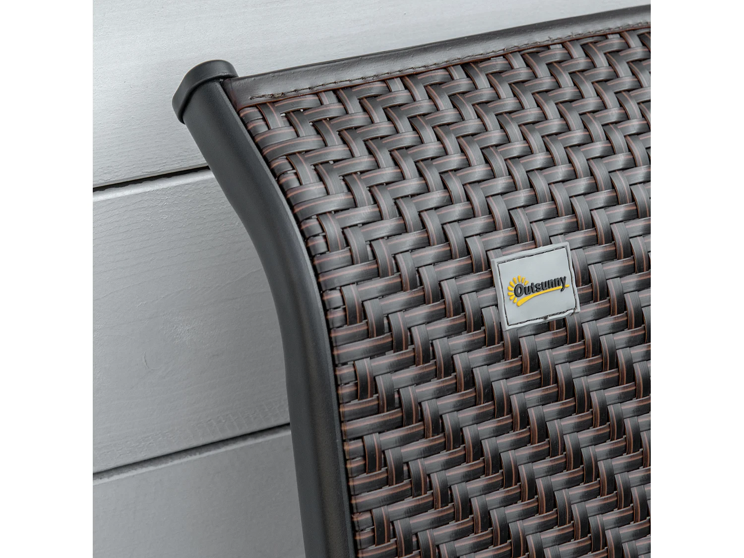 Set 2 pezzi sedie da giardino pieghevoli rattan 7 posizioni