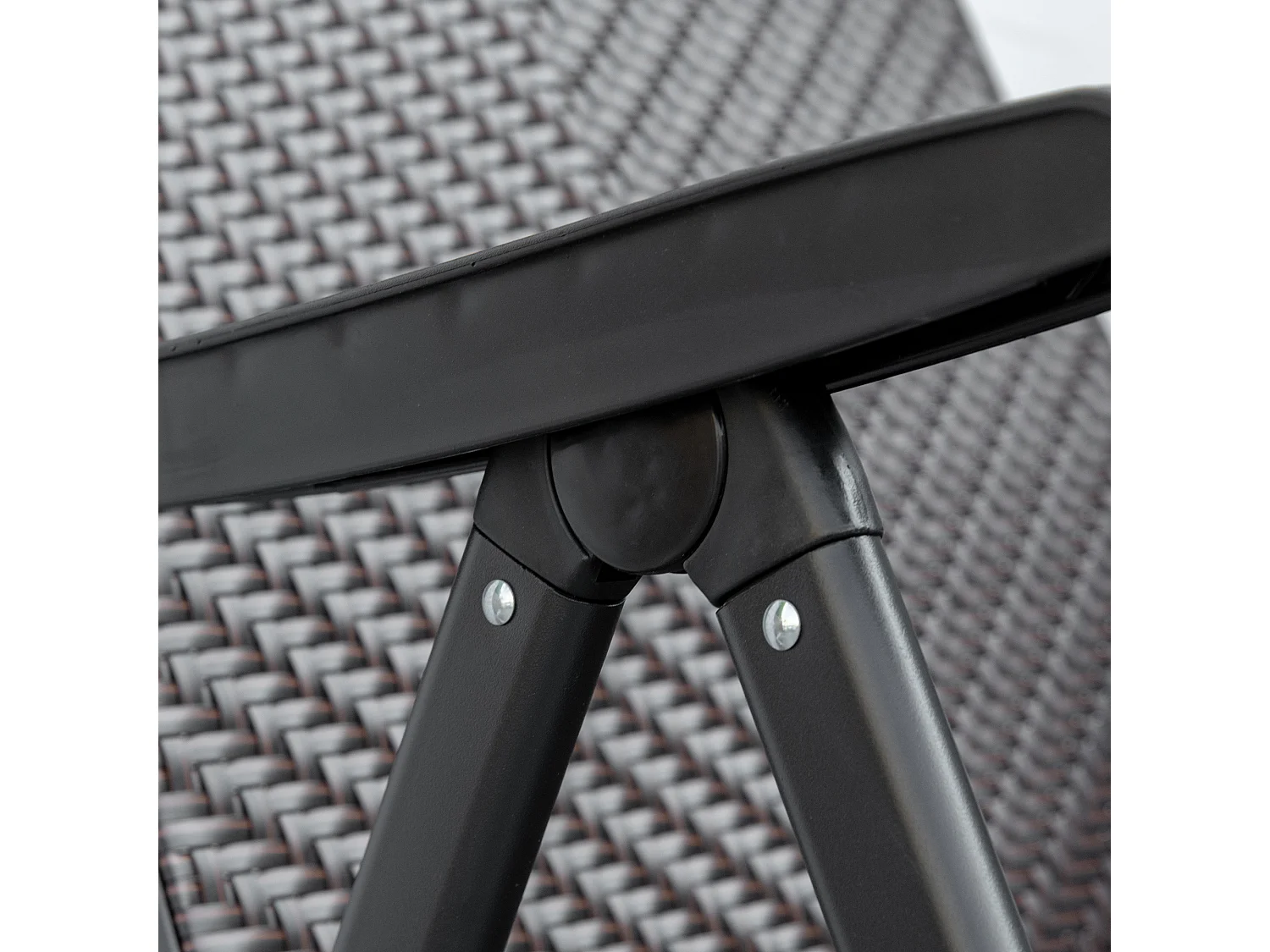 Set 2 pezzi sedie da giardino pieghevoli rattan 7 posizioni