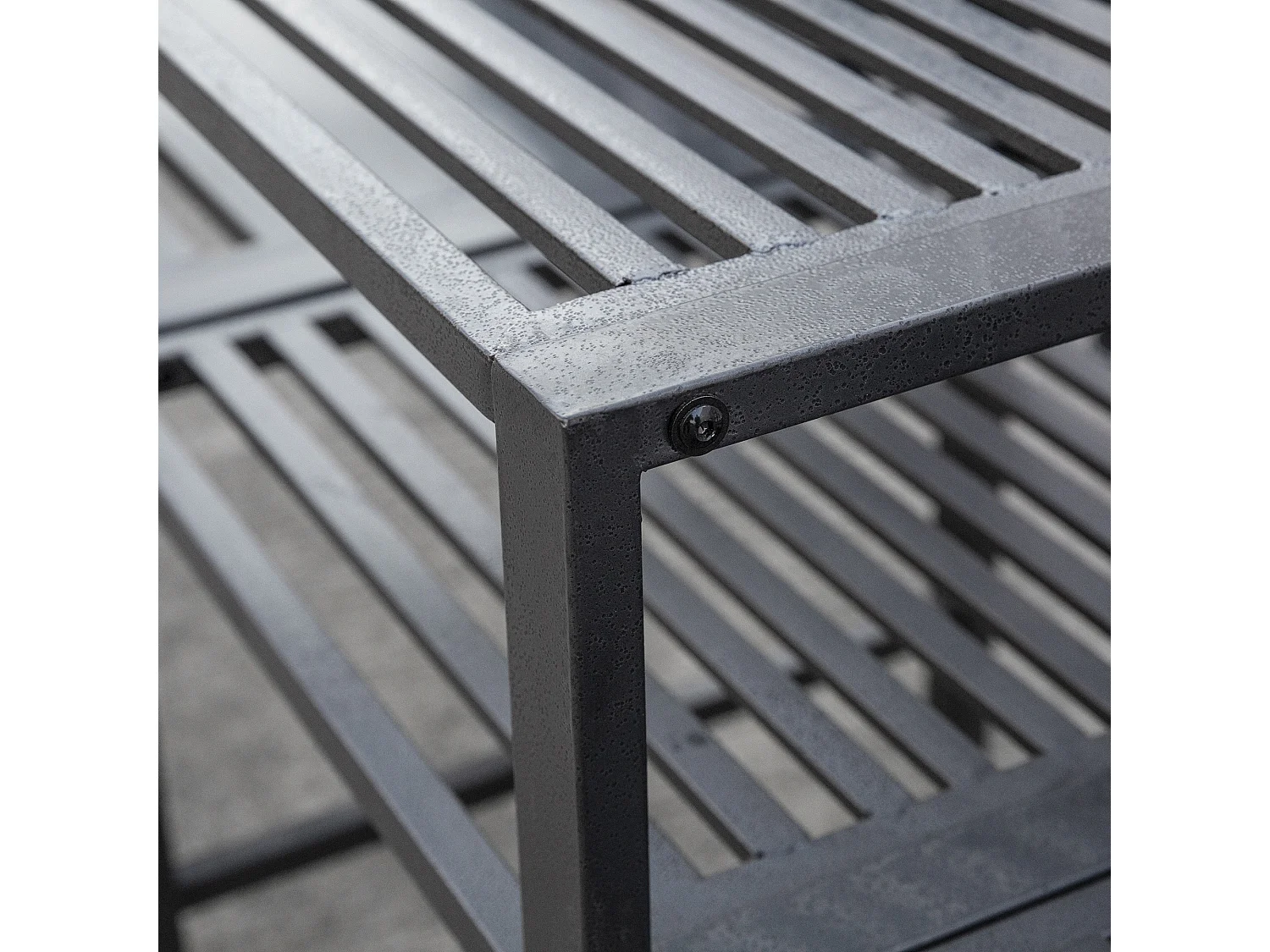 Panchina Moderna 2 Posti da Giardino con Tavolino e Foro per Ombrellone