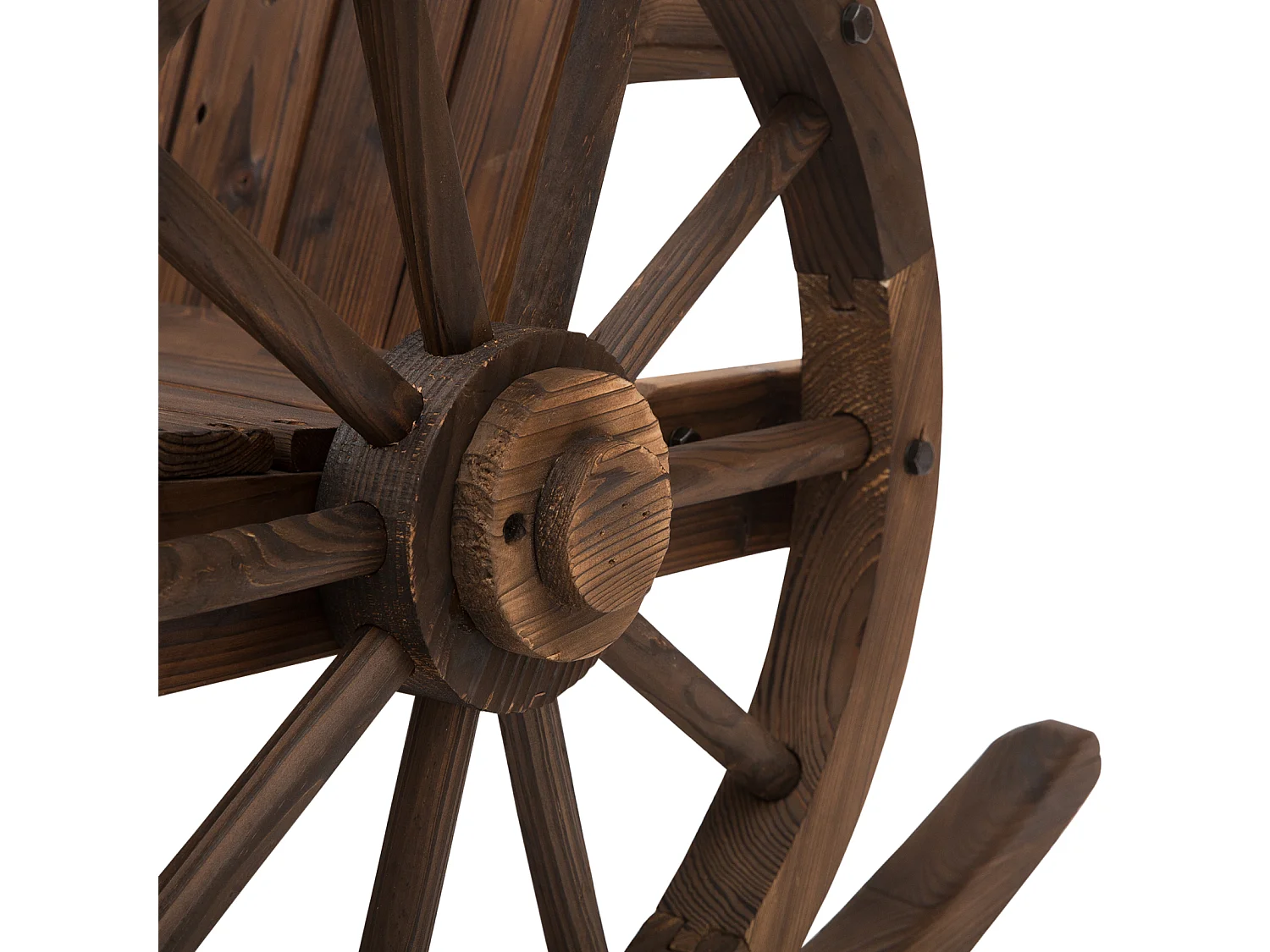 Sedia a Dondolo Stile Adirondack Design Rustico con Ruote in Legno di Abete Rosso