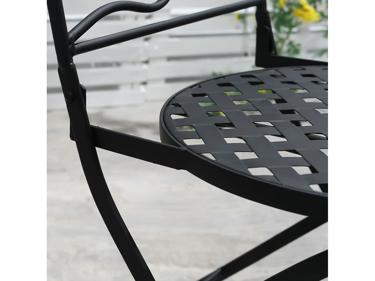 Set da giardino 3 pezzi a mosaico tavolino 2 sedie pieghevoli