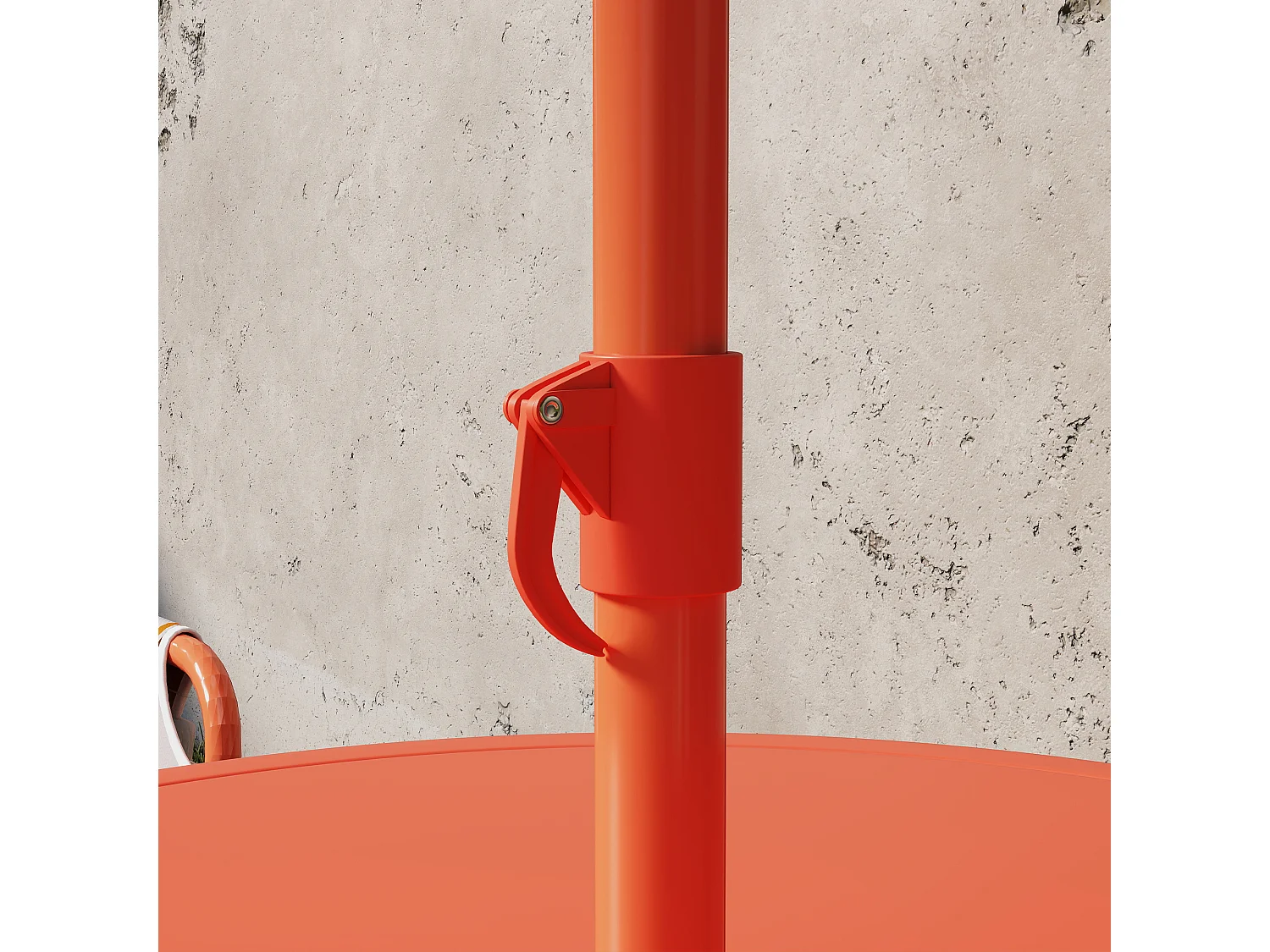 Set da giardino per bambini con ombrellone in metallo arancione