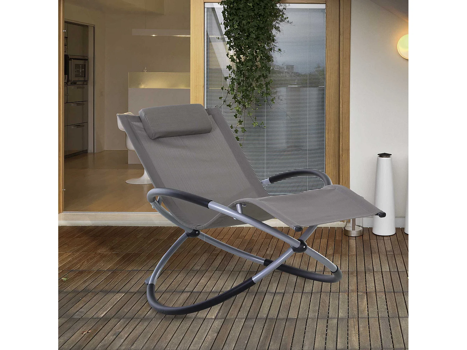 Sedia a Dondolo Design Moderno per Interni ed Esterni in Texteline