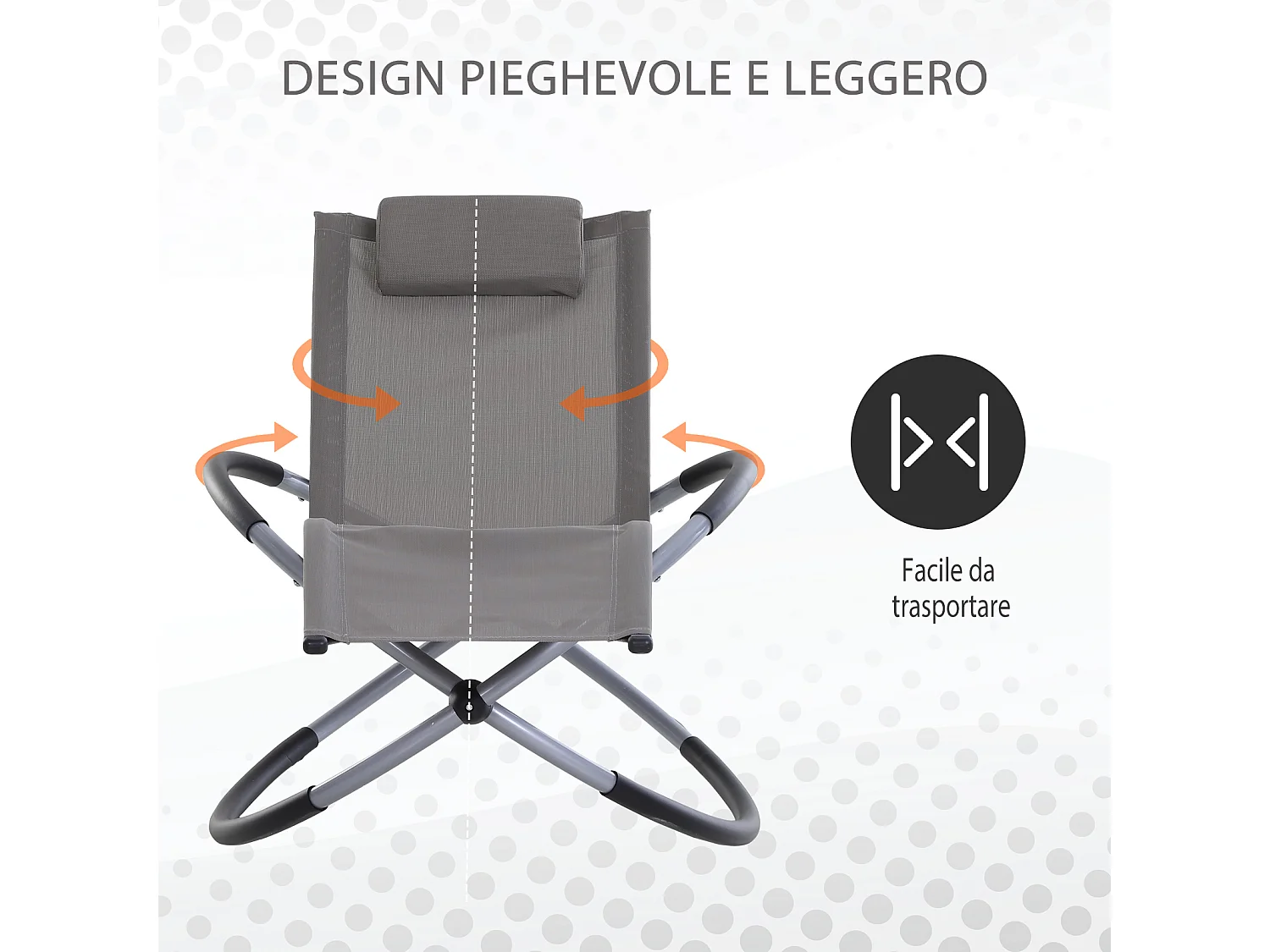 Sedia a Dondolo Design Moderno per Interni ed Esterni in Texteline