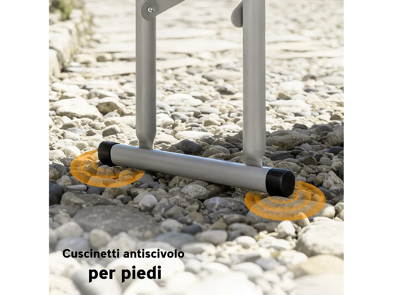 Set da pic nic pieghevole 3 pezzi con tavolo e 2 panche bianco grigio