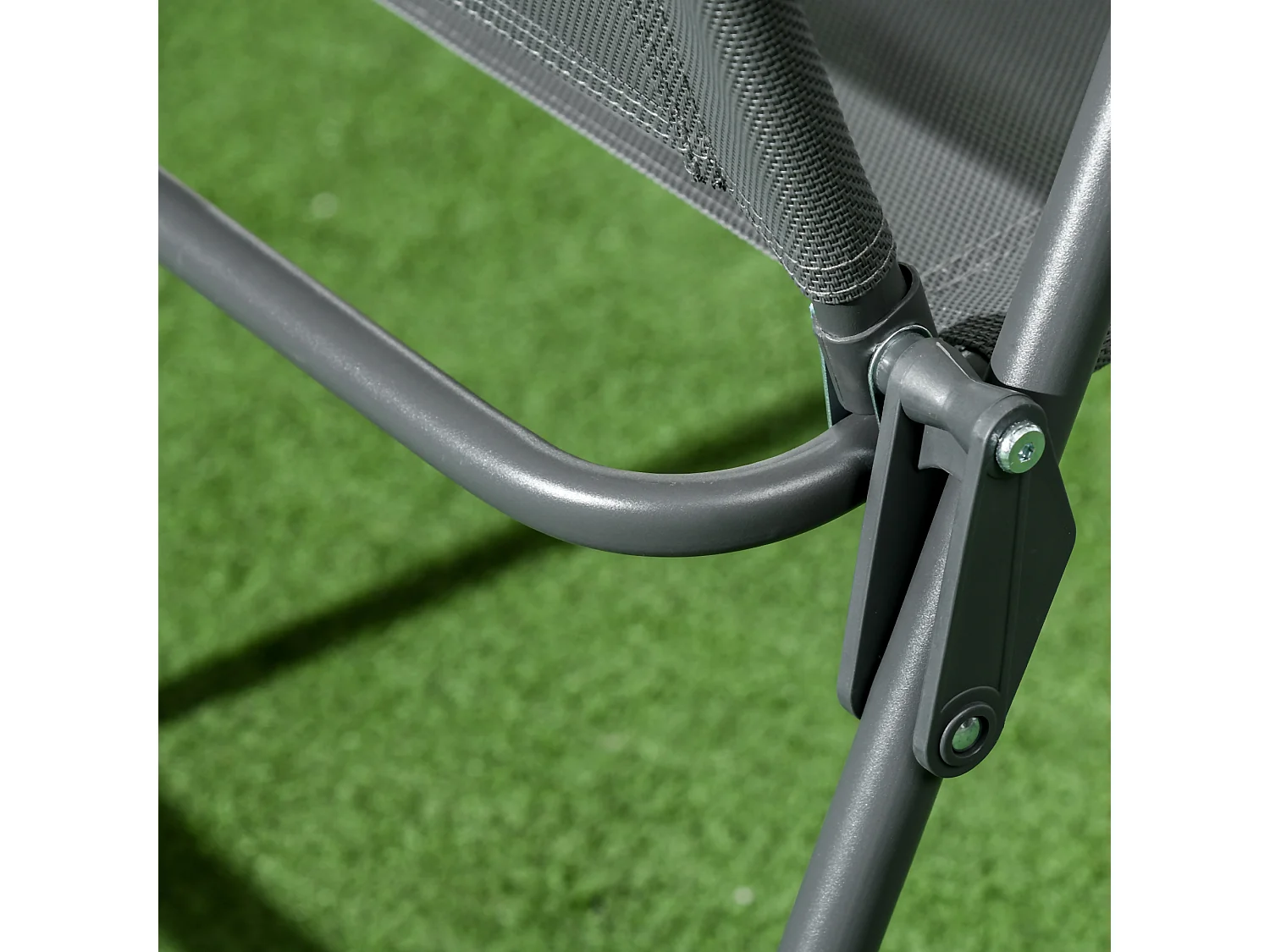 Set da giardino 3 pz con 2 sedie e tavolino da caffè grigio scuro