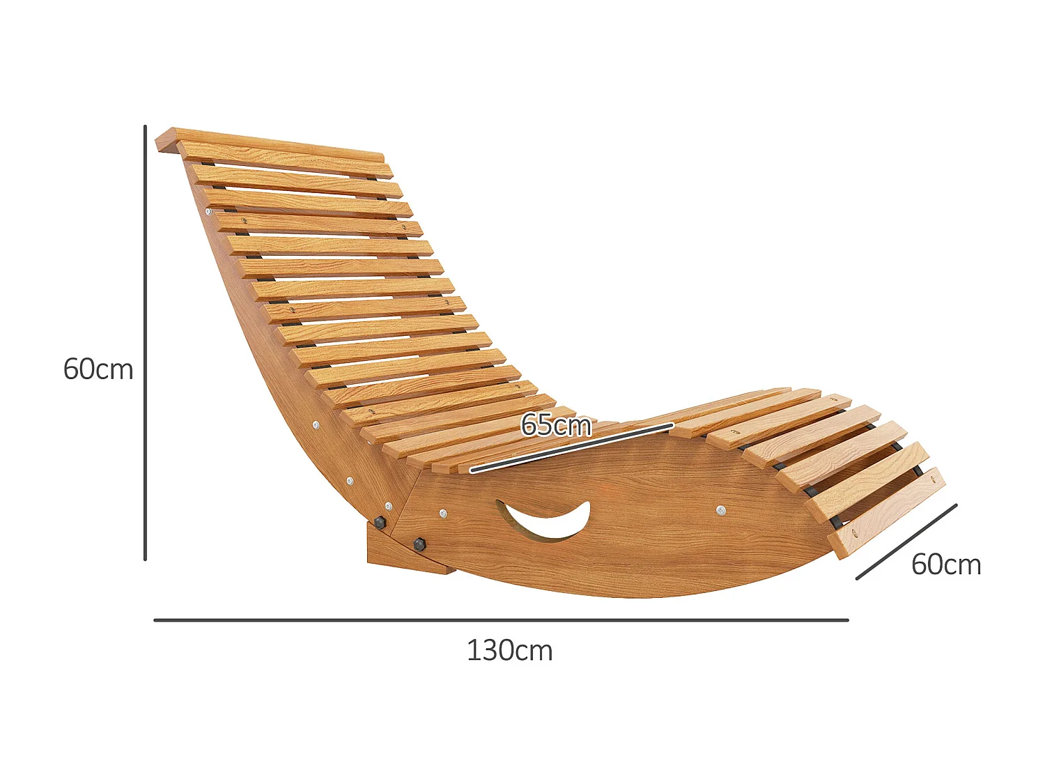 Sedia a dondolo da giardino a s in legno con seduta ergonomica