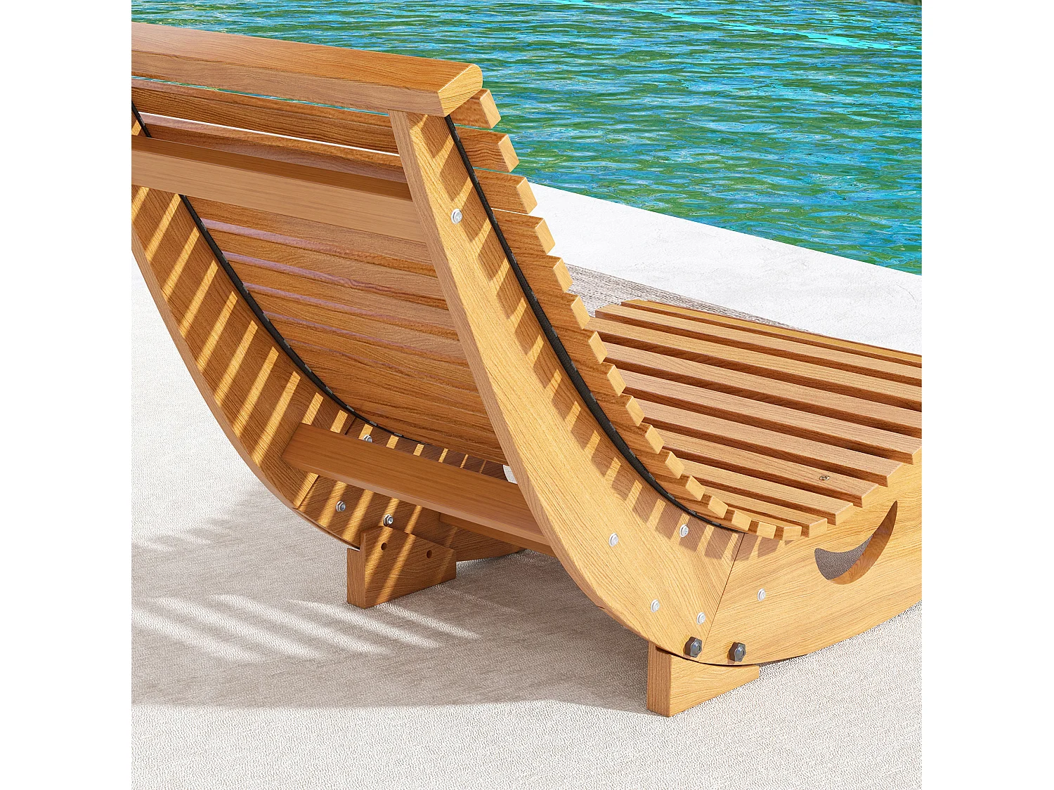 Sedia a dondolo da giardino a s in legno con seduta ergonomica