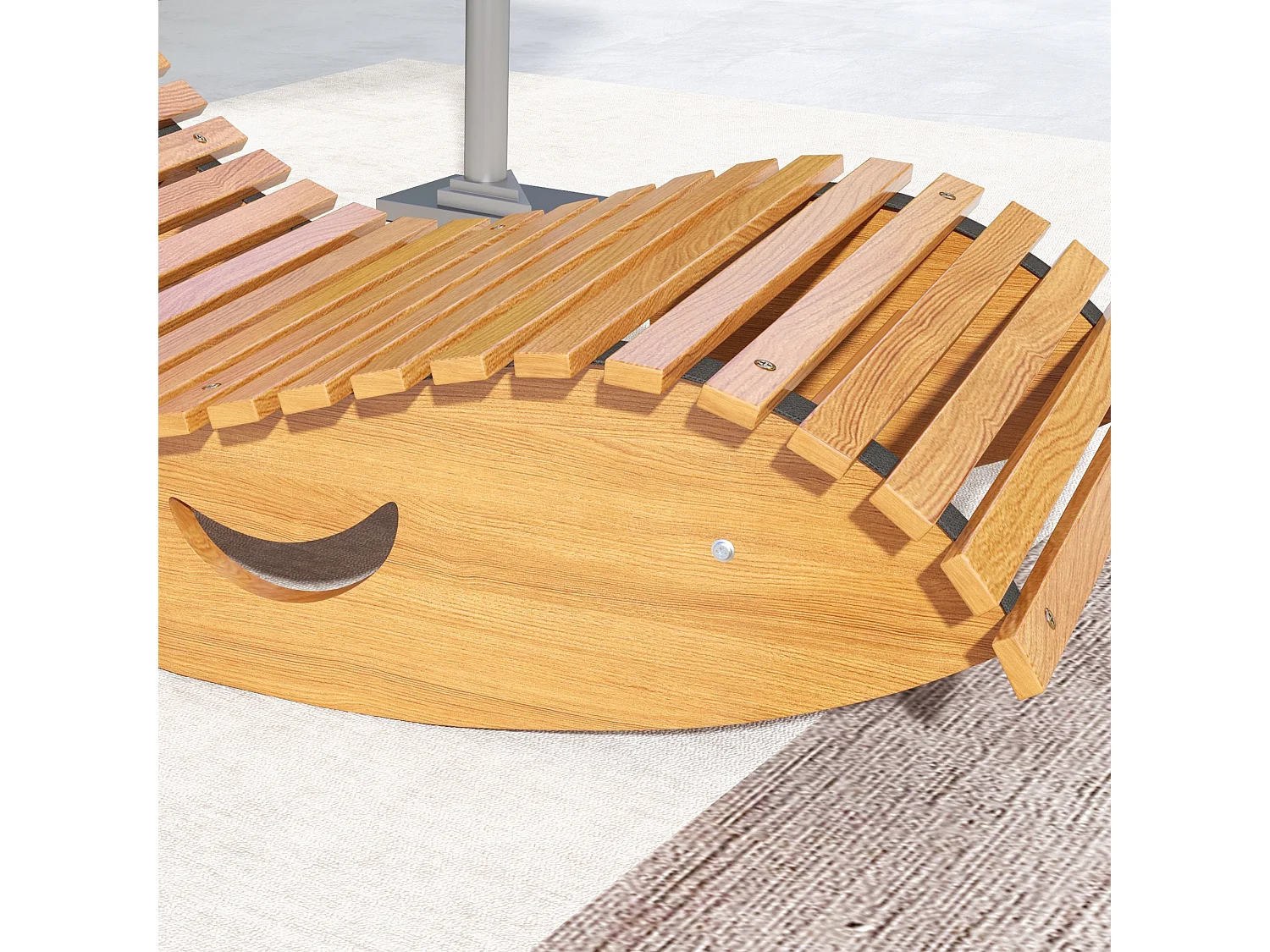 Sedia a dondolo da giardino a s in legno con seduta ergonomica