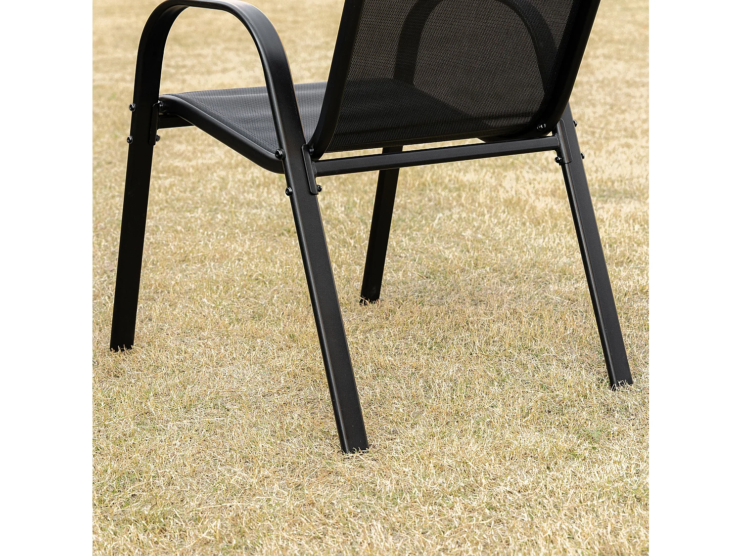 Set 4 sedie da giardino in metallo e tessuto traspirante