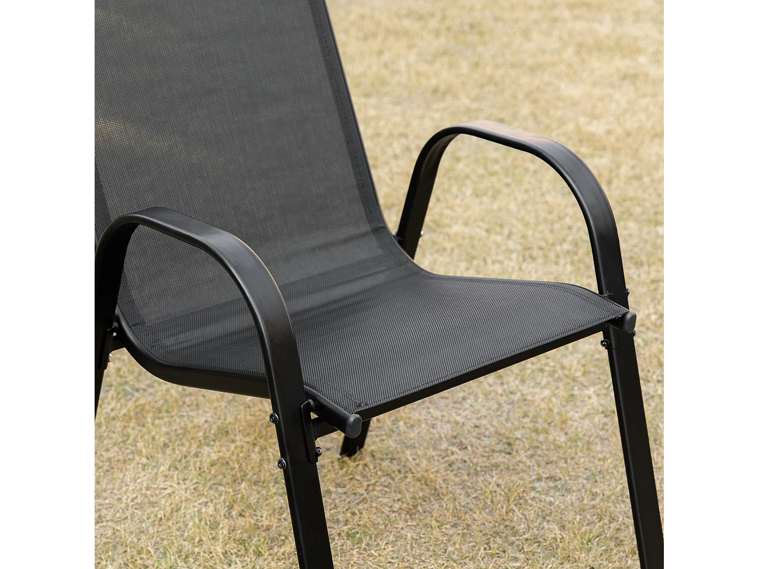 Set 4 sedie da giardino in metallo e tessuto traspirante