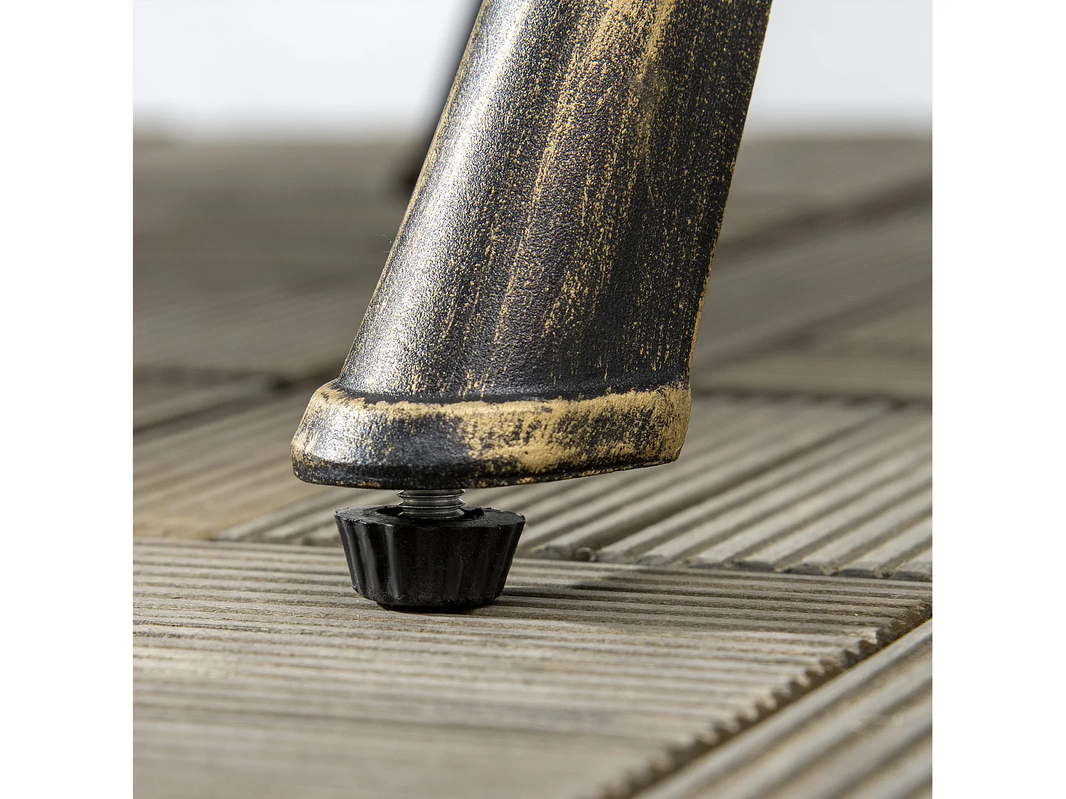 Set da esterno 3pz con 2 sedie da giardino e tavolino rotondo bronzo