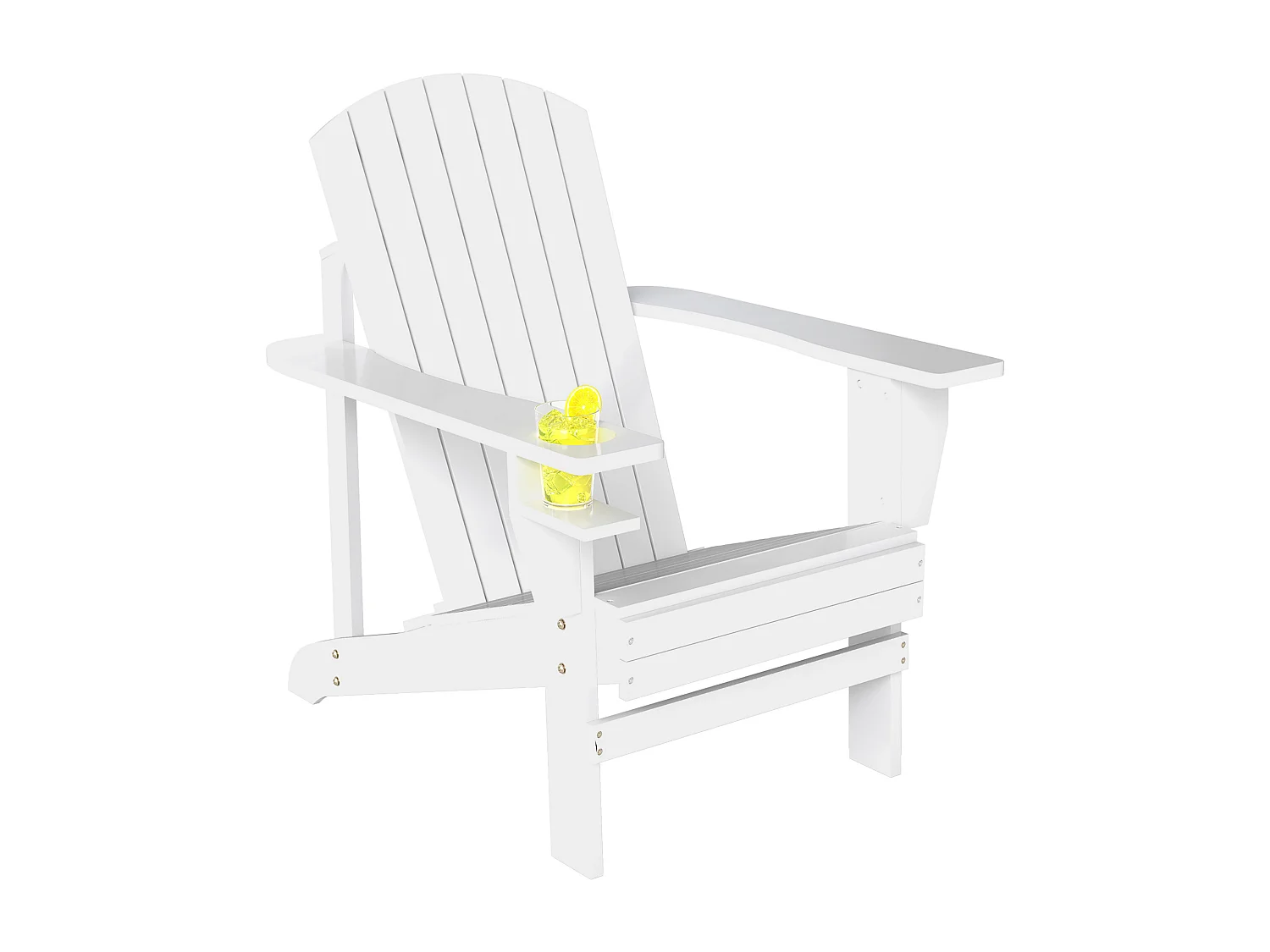 Sedia da Giardino Adirondack in Legno con Porta Bicchieri Impermeabile Anti Muffa