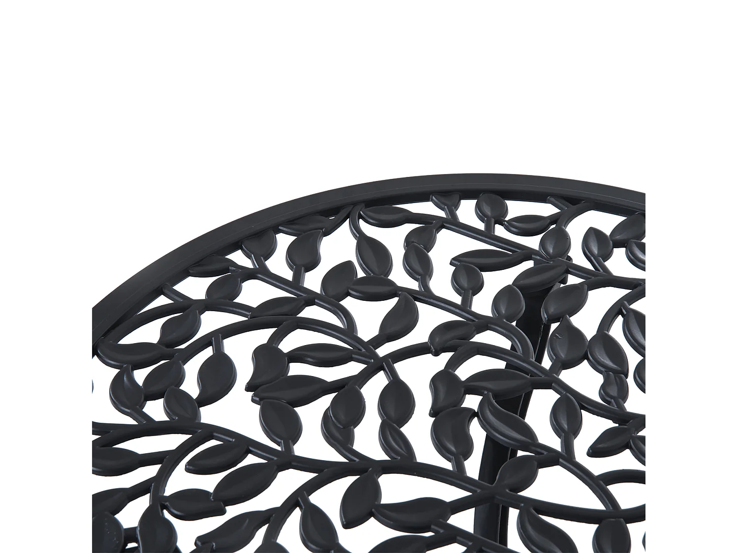 Set tavolino e sedie da giardino 3 pezzi in alluminio nero