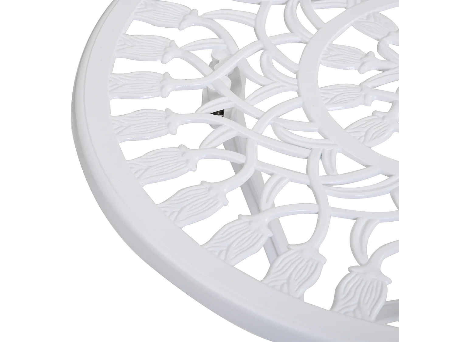 Set da giardino 3pz con 2 sedie e tavolino rotondo in alluminio bianco