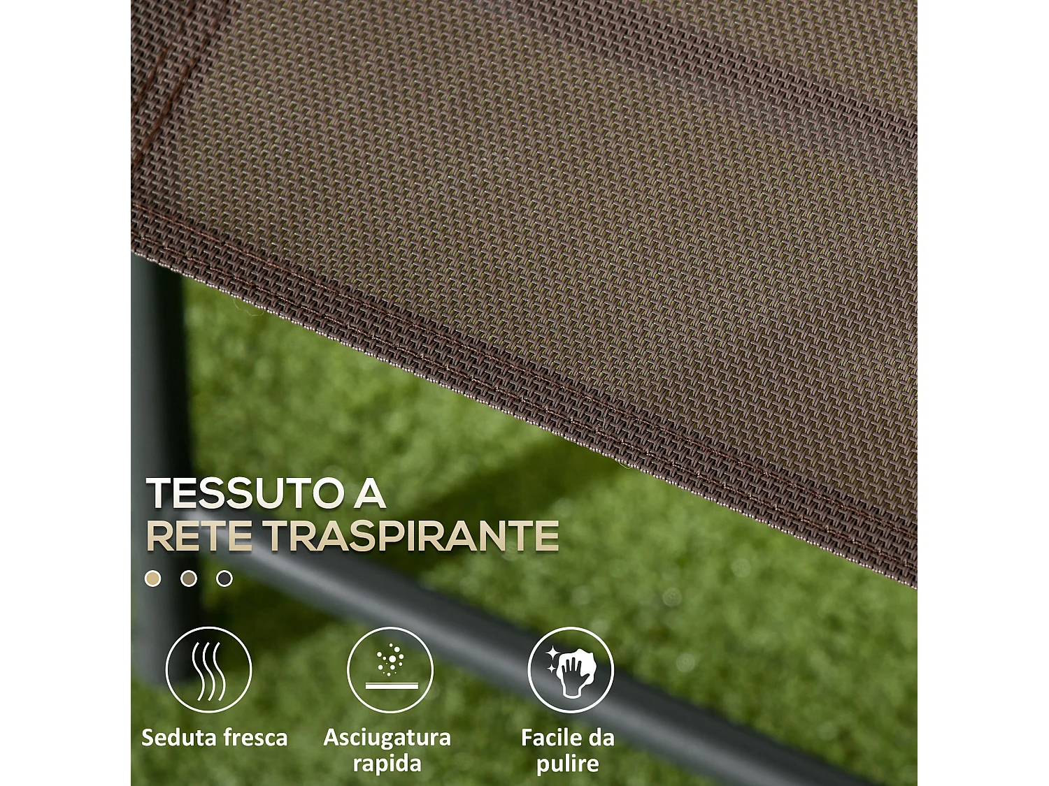 Set da giardino 3 pz con 2 sedie e tavolino da caffè marrone