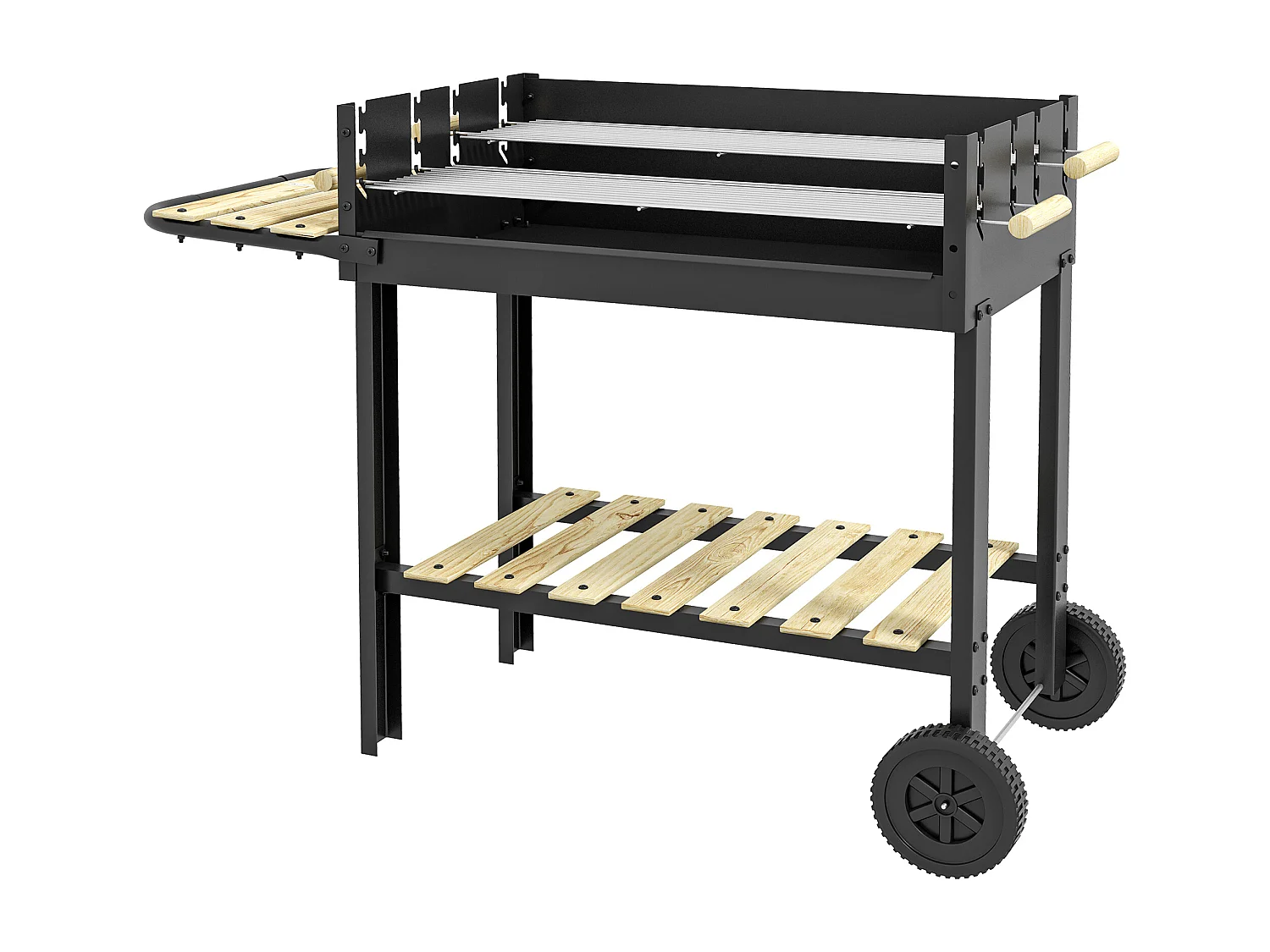 Griglia per barbecue a carbonella ad altezza regolabile nera