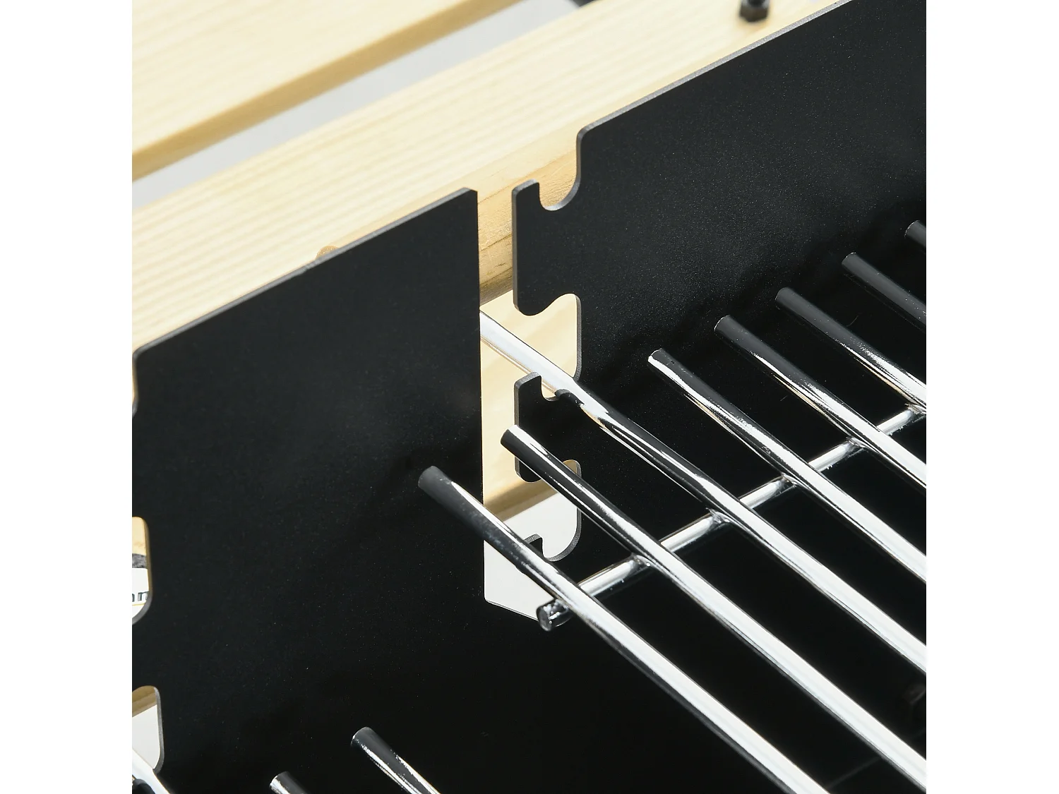 Griglia per barbecue a carbonella ad altezza regolabile nera