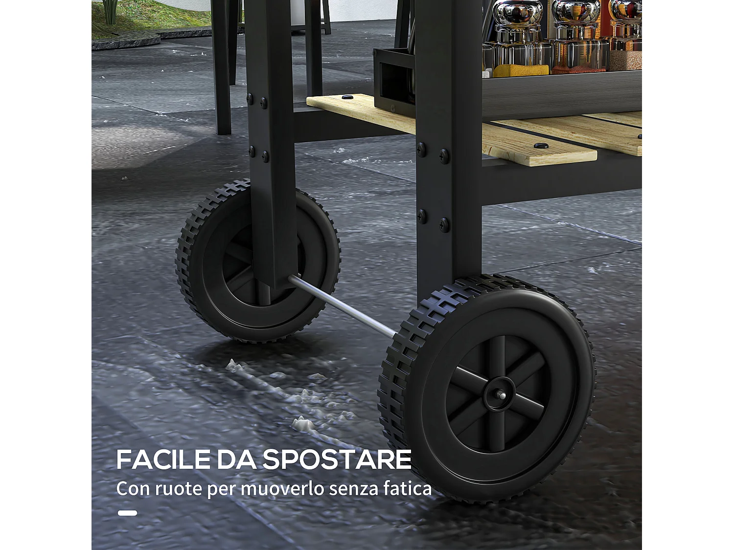 Griglia per barbecue a carbonella ad altezza regolabile nera