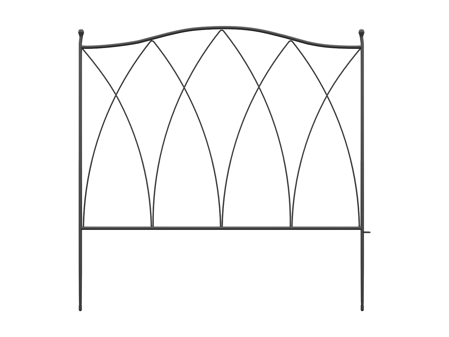 Recinzione esterna in metallo a 5 pannelli con lacci 305x62 cm nera