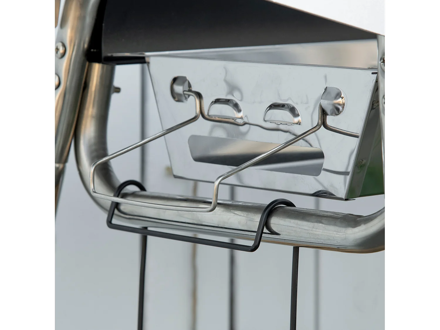 Barbecue a carbonella con griglia e piastra in acciaio inox