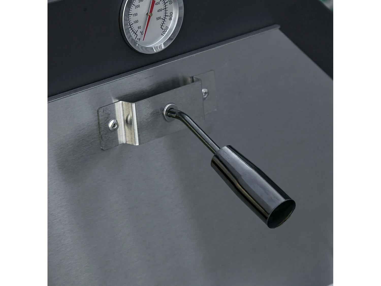 Forno per pizza barbecue a carbonella con termometro in acciaio