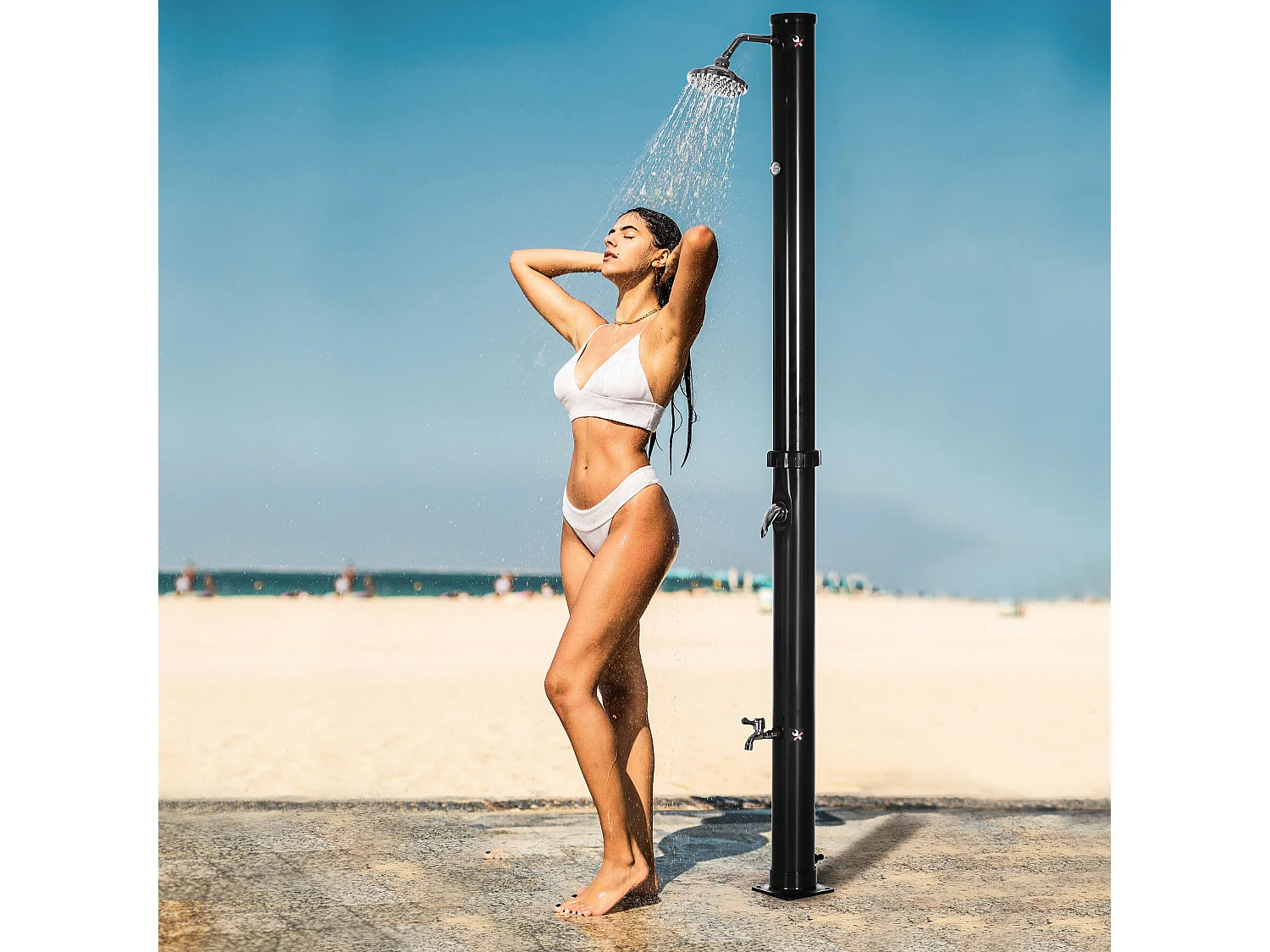 Doccia solare regolabile da 20L con rubinetto inferiore nero