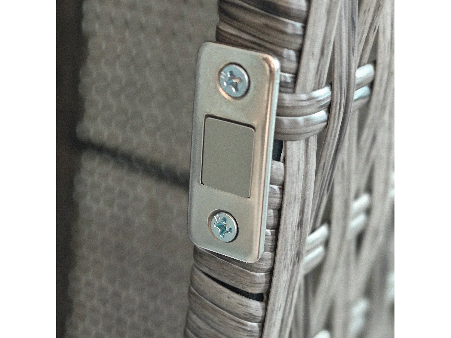 Armadio da esterno in rattan pe e acciaio 60x63x120cm grigio