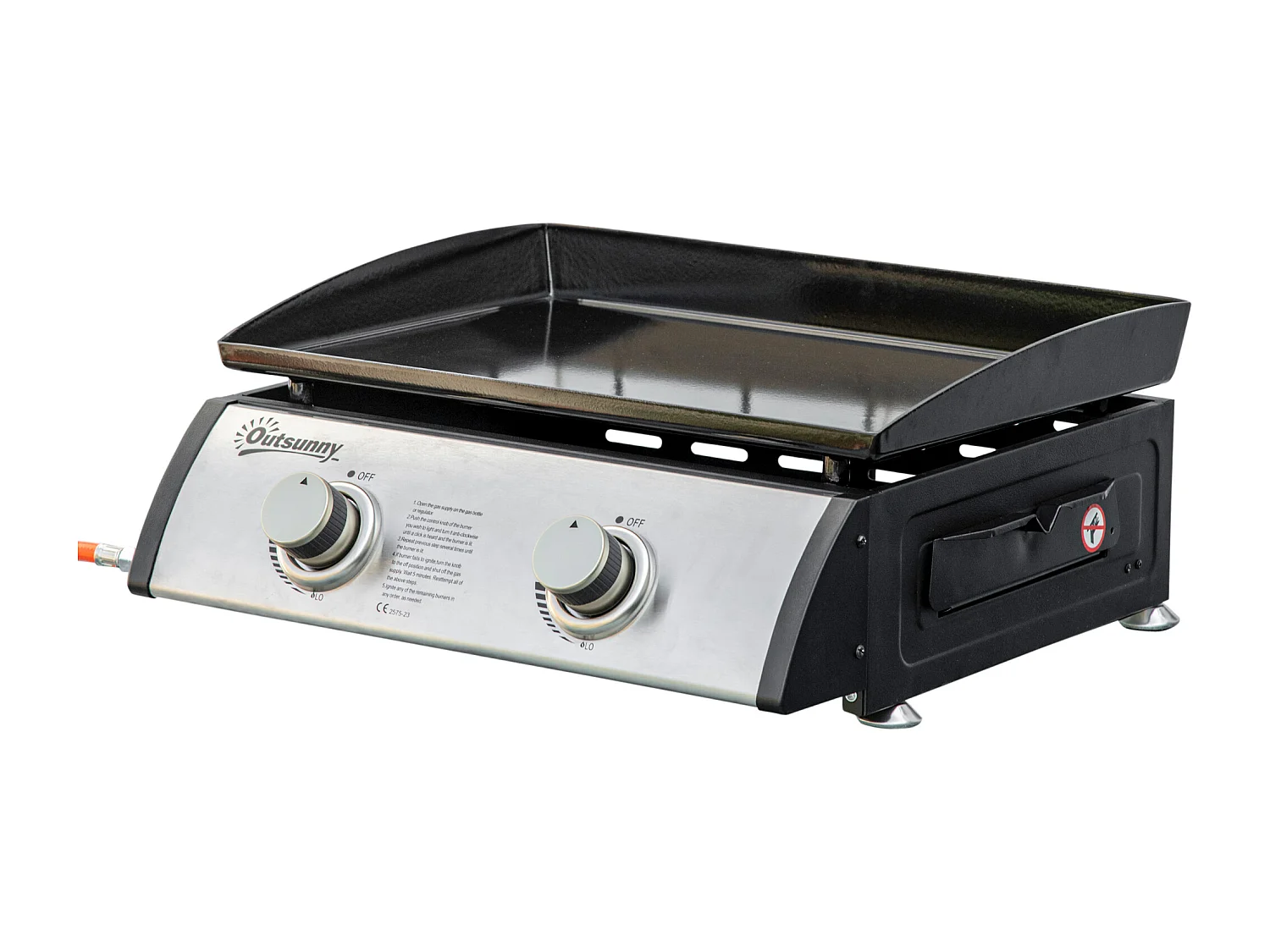 Barbecue a gas da tavolo con 2 bruciatori e potenza 6kw