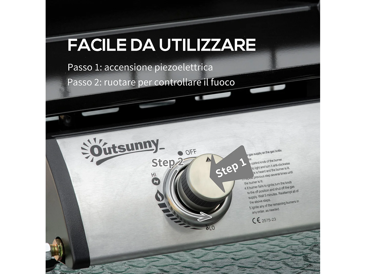 Barbecue a gas da tavolo con 2 bruciatori e potenza 6kw