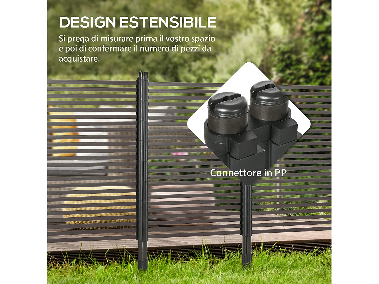 Rencinzione divisorio da giardino modulabile e autoportante marrone