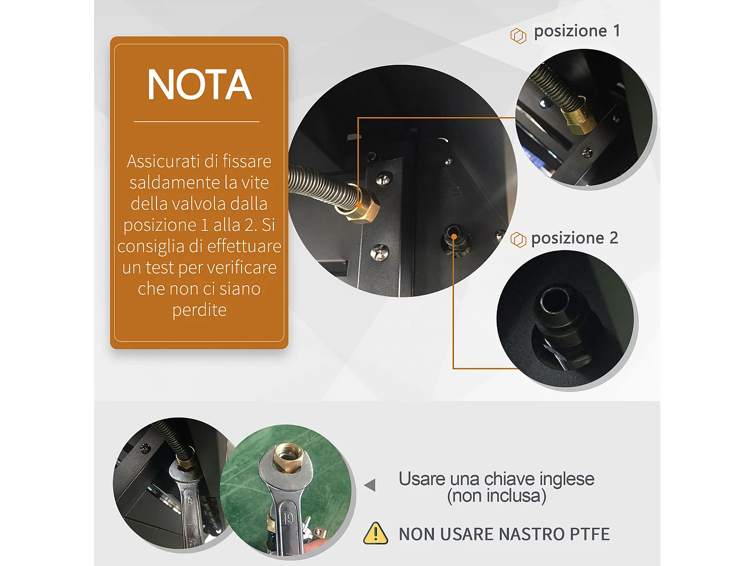 Barbecue a gas 5 fornelli con ripiani laterali e armadietto nero