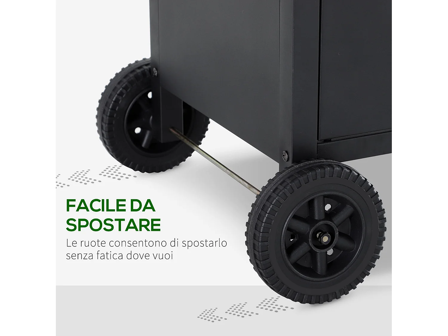 Barbecue a gas 5 fornelli con ripiani laterali e armadietto nero