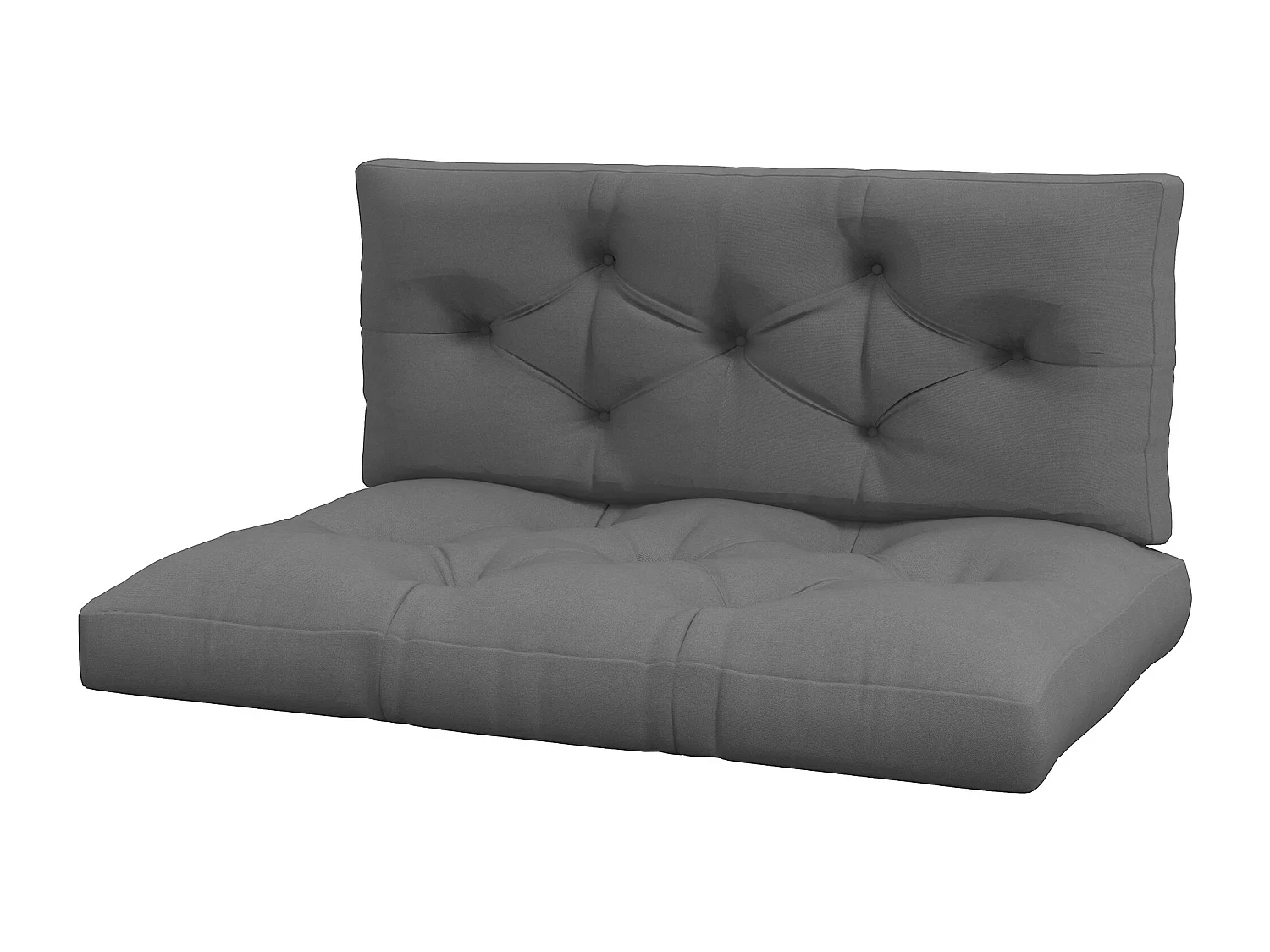 Cuscini da giardino in poliestere per divani e pallet grigio