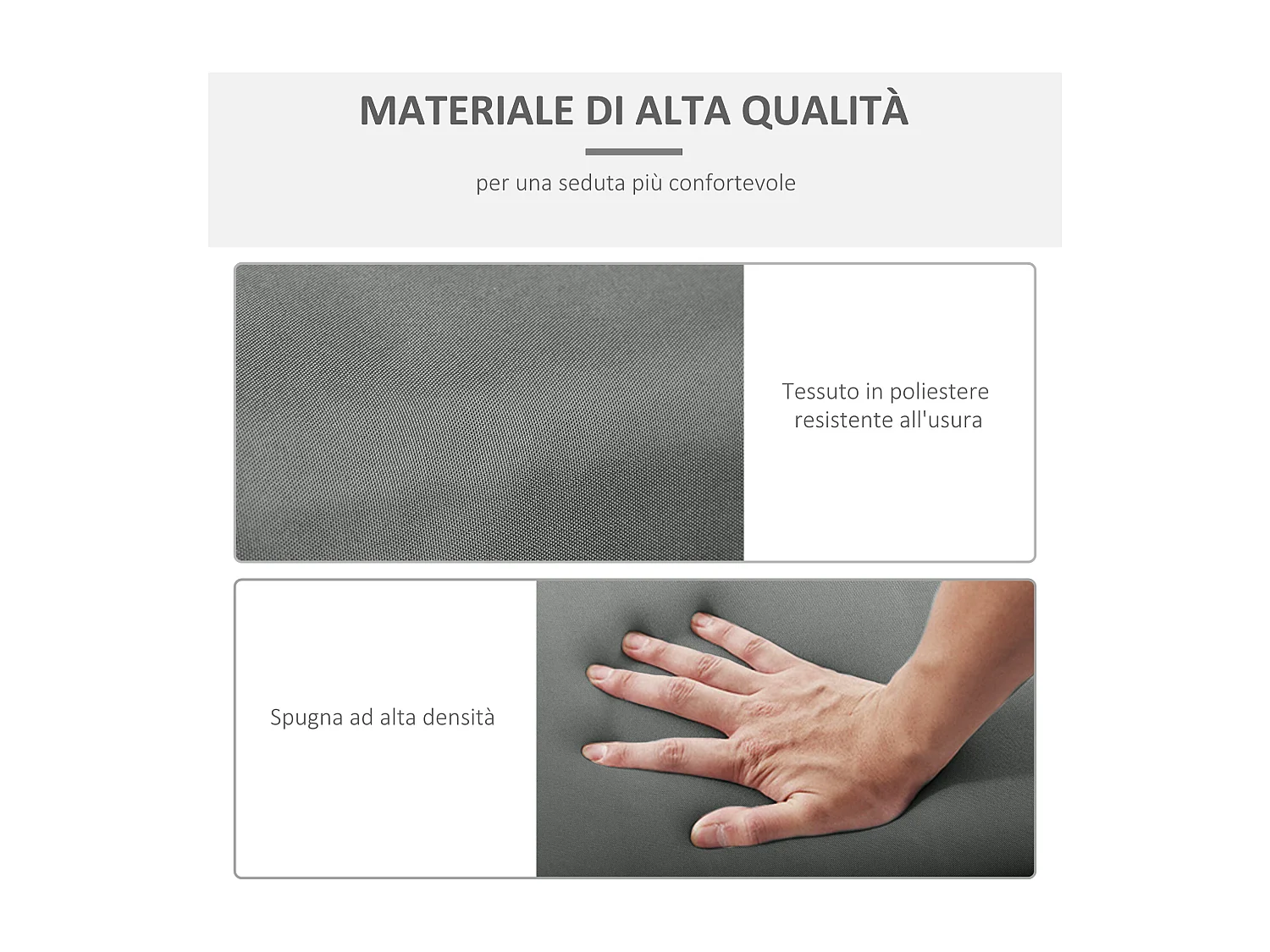 Set 2 cuscini per sdraio da esterno imbottiti in cotone grigio scuro