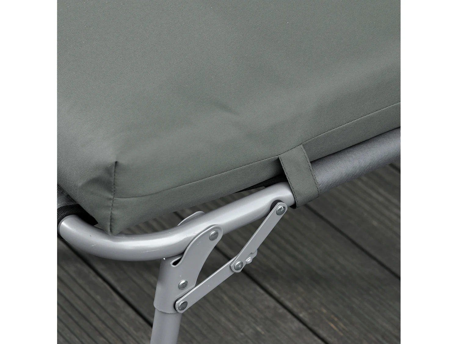 Set 2 cuscini per sdraio da esterno imbottiti in cotone grigio scuro