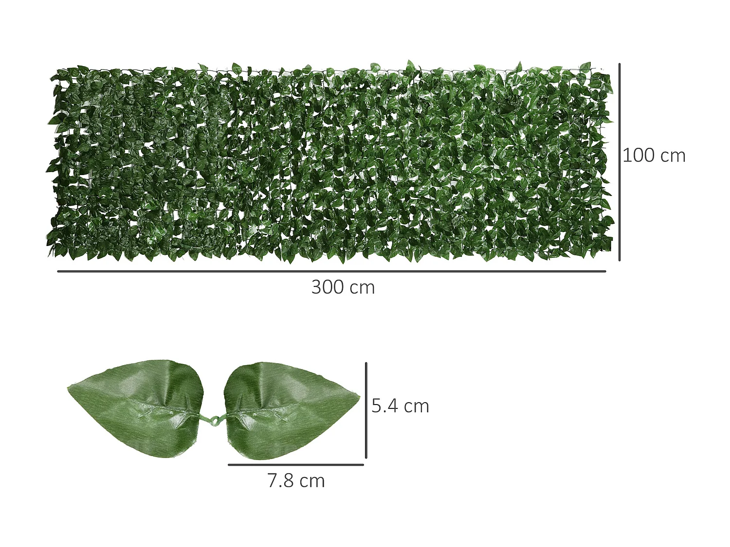 Siepe artificiale arrotolabile in seta e pe 3x1 m verde scuro