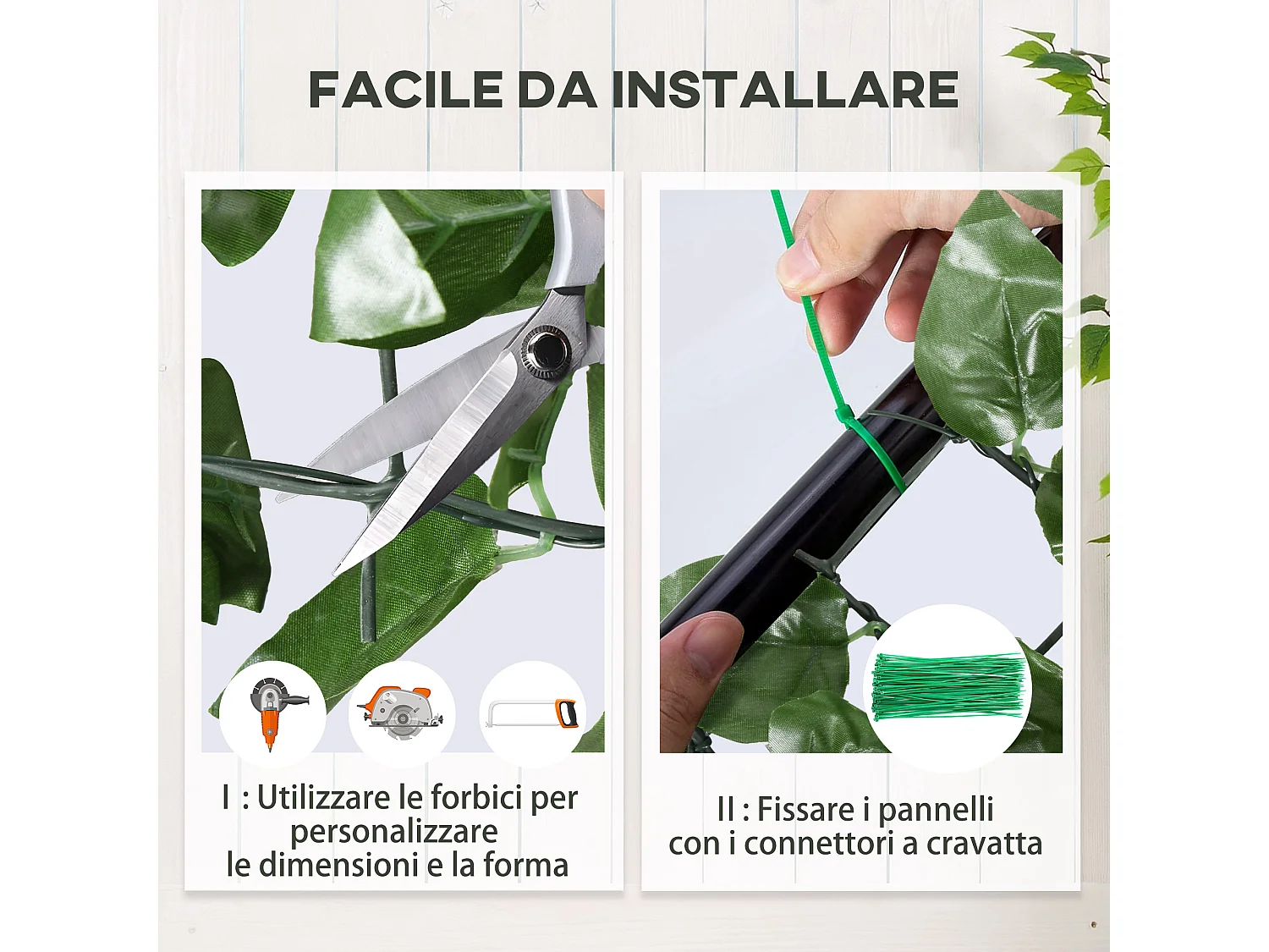 Siepe artificiale arrotolabile in seta e pe 3x1 m verde scuro