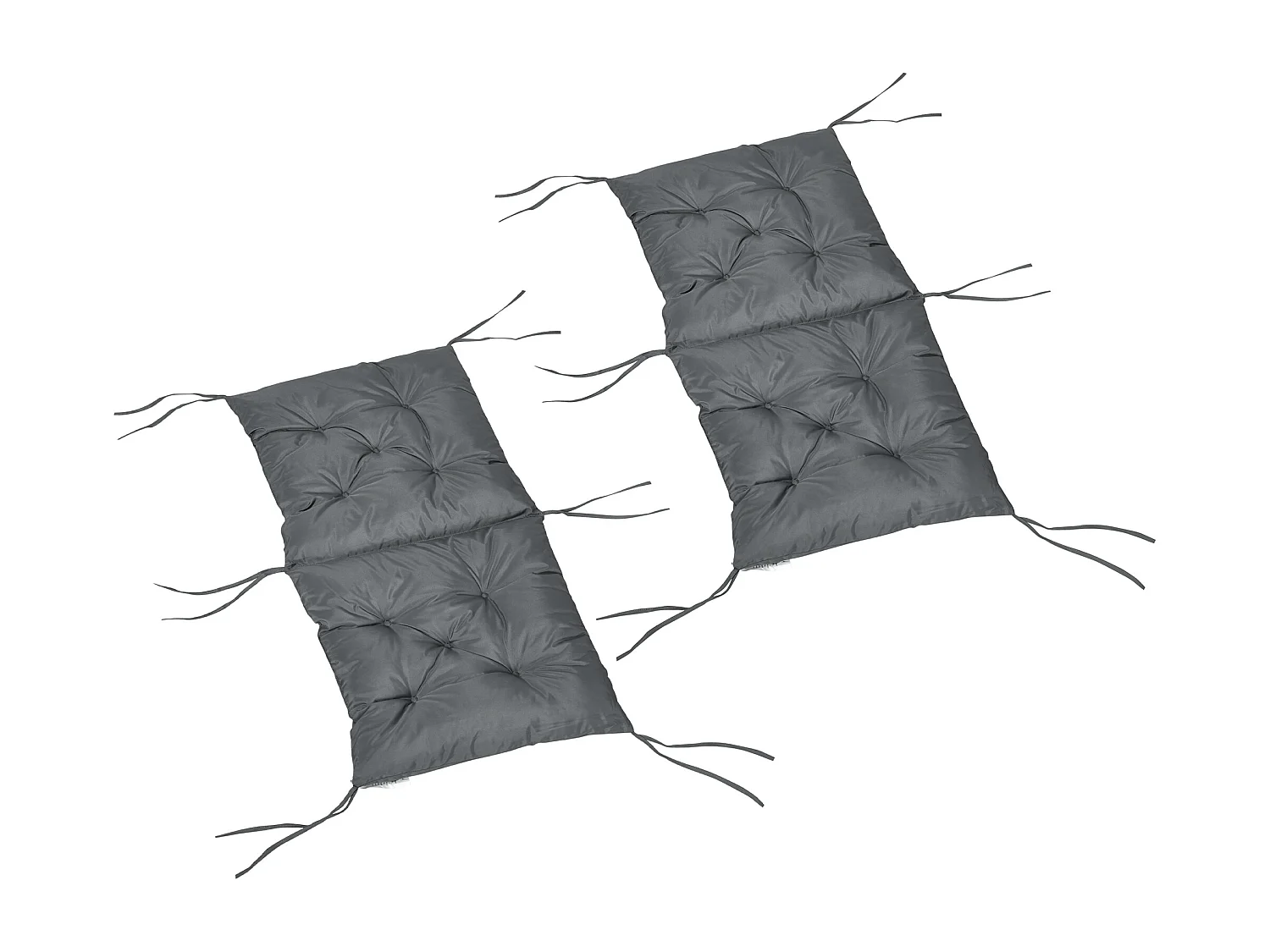 Set 2 cuscini per sedie da esterno in poliestere e cotone grigio