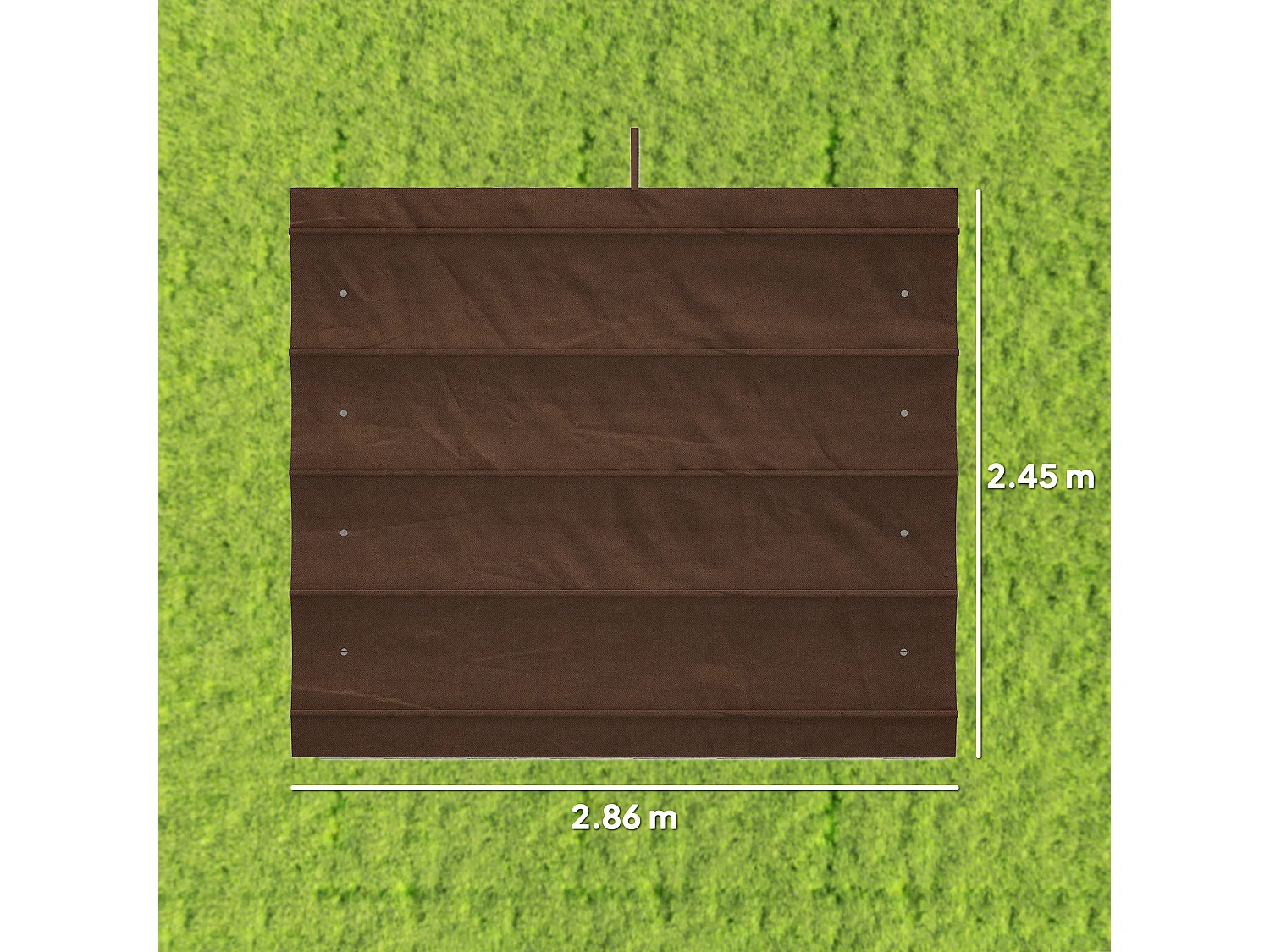 Telo pergola per esterni in poliestere caffè anti uv con 8 fori