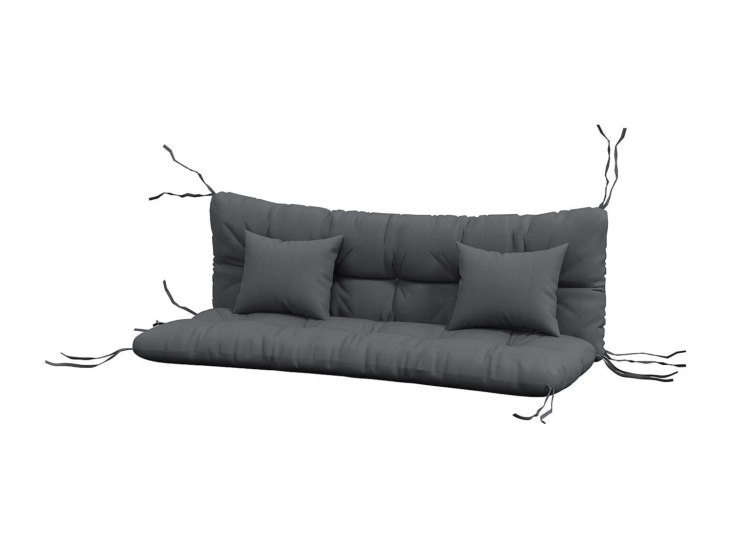 Set 4 cuscini da giardino imbottiti per schienale e seduta grigio